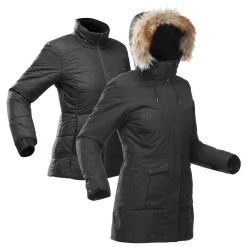 Forclaz 3-in-1-Jacke Damen Bis -15 °C Wasserdicht - Travel 900 Warm Schwarz