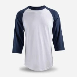 Kipsta Baseball-Shirt BA550 Herren Weiss/blau