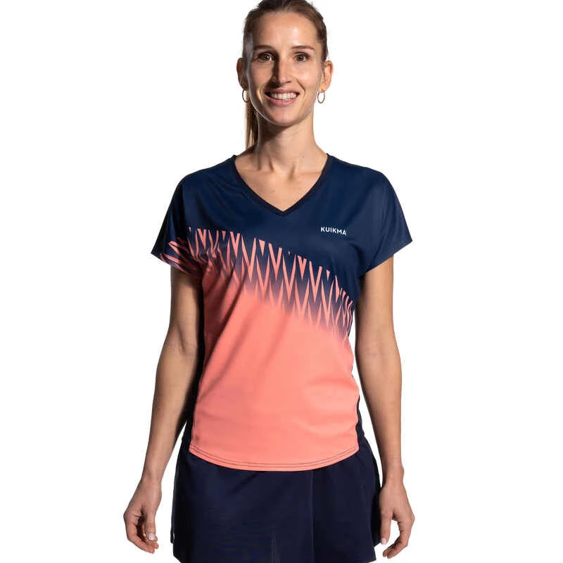 KUIKMA Damen Padel-T-Shirt - PTS 500 Blau/orange - Image 3