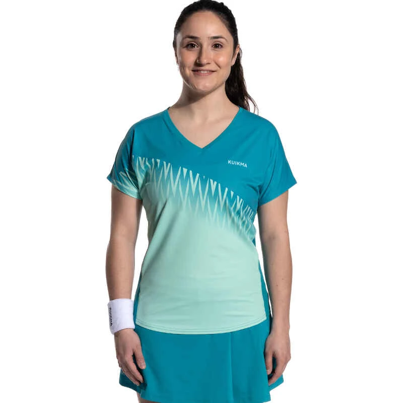 KUIKMA Damen Padel-T-Shirt - PTS 500 Blau/orange - Image 4