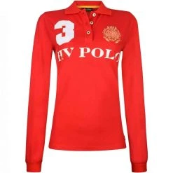 HV Polo Damen Poloshirt Favouritas EQ Lange Ärmel Flame