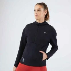 Artengo Damen Tennis Sweatshirt Kapuze - Dry 900 Schwarz