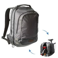 ELOPS Fahrradtasche Gepäcktasche Rucksack 500 25 Liter Grau/schwarz