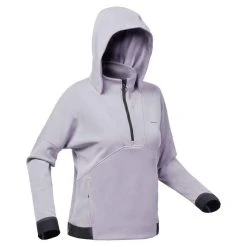 Quechua Fleecepullover Bergwandern MH500 Hoodie Damen Violett