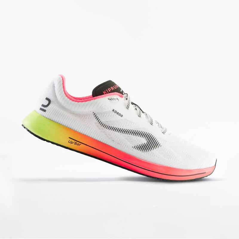 Laufschuhe Kiprun KD 800 Damen Weiss/rosa/gelb