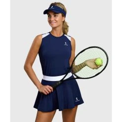 Nordicdots Performance Tennis/Padel Tank-Top Damen Marineblauer