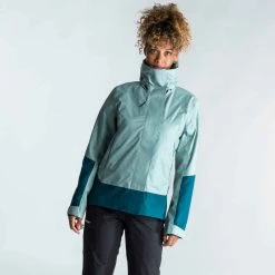 Tribord Regenjacke Segeln Damen 300 Wasserdicht Winddicht Hellkhaki