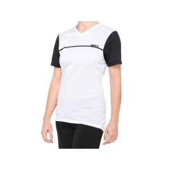 100% Ridecamp Womens Short Sleeve Jersey - White/black