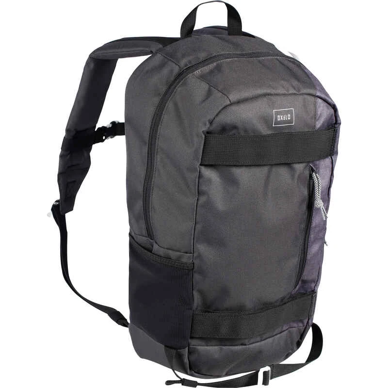 Oxelo Skater-Rucksack Mid 23L Schwarz-meliert