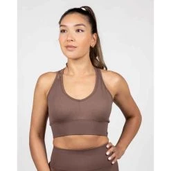 JT Supply Sport Crop Top Balance Fitness Damen | Taupe | High Comfort