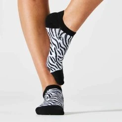 Domyos Sportsocken Invisible Print Schwarz/weiss 3er-Pack