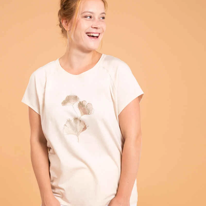 KIMJALY T-Shirt Sanftes Yoga Damen Weiss - Image 4