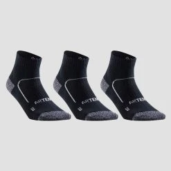 Artengo Tennissocken RS 900 Mid 3er-Pack Schwarz/weiss
