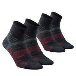 Quechua Wandersocken Hike 900 halbhoch 2 Paar Schwarz